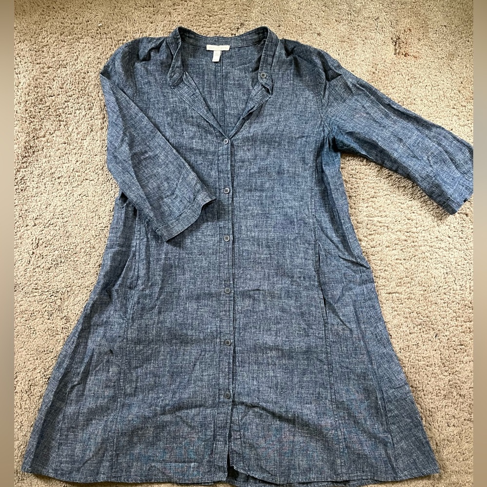 Eileen Fisher XS Denim Shirt Dress